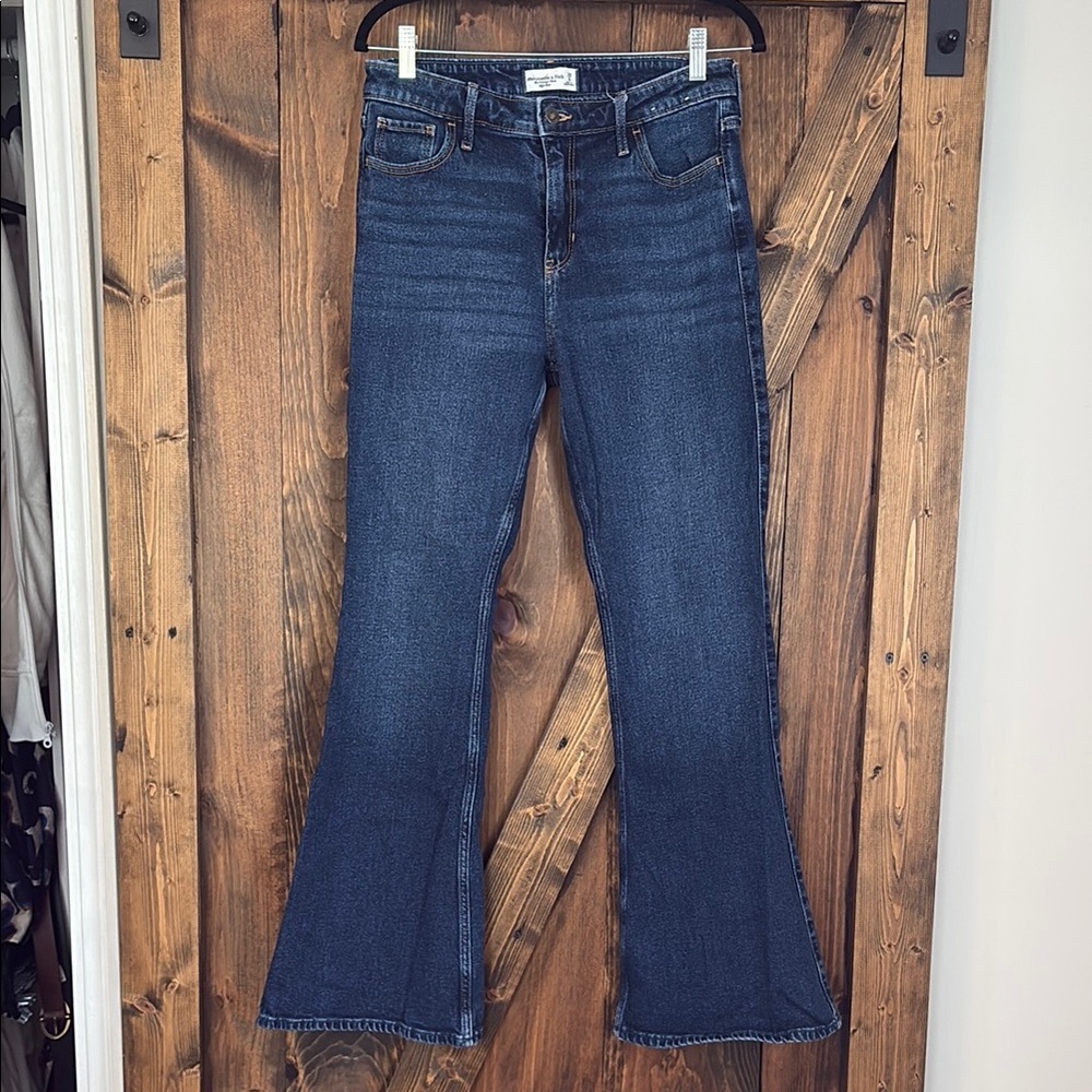 Abercrombie & Fitch Blue Flare Wide Leg Jeans